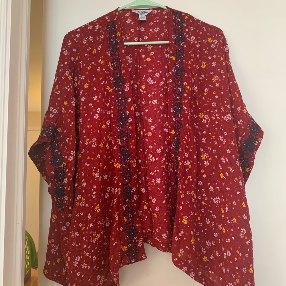 Red floral kimono